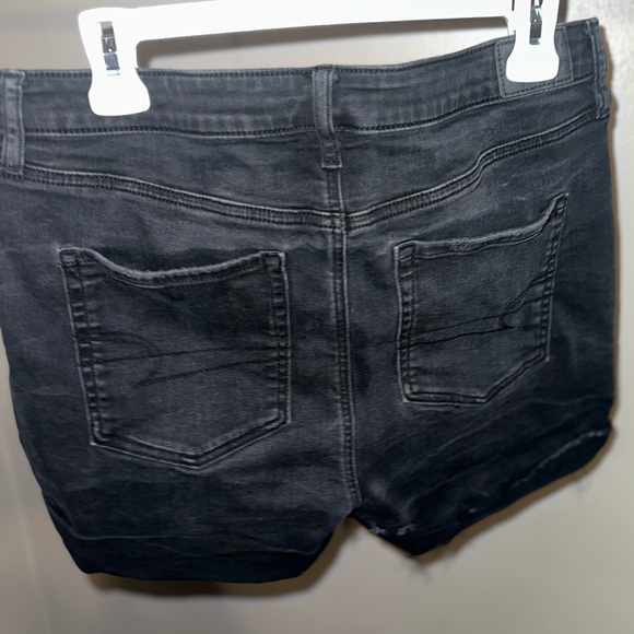 Black Washed Denim Next Level Stretch Shorts - Picture 5 of 9